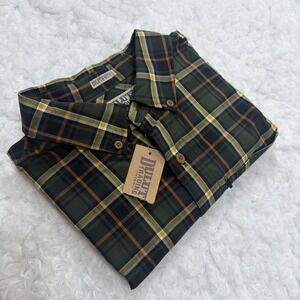 DULUTH Technical Long Sleeve Button Shirt Mens LT Large Tall Green Plaid New!!